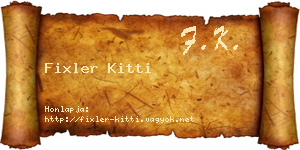 Fixler Kitti névjegykártya